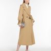 Capispalla Le Chicche | Max Mara Weekend Trench Doppiopetto In Gabardina Antigoccia Beige T. 42