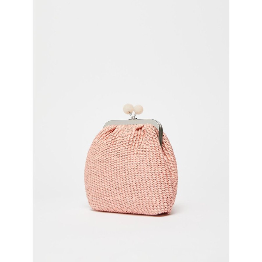 Borse Le Chicche | Max Mara Weekend Pasticcino Bag Extra Small Effetto Rafia Rosa