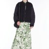 Abbigliamento Le Chicche | Max Mara Weekend Pantaloni Fluidi In Georgette Stampata Verde T. 42