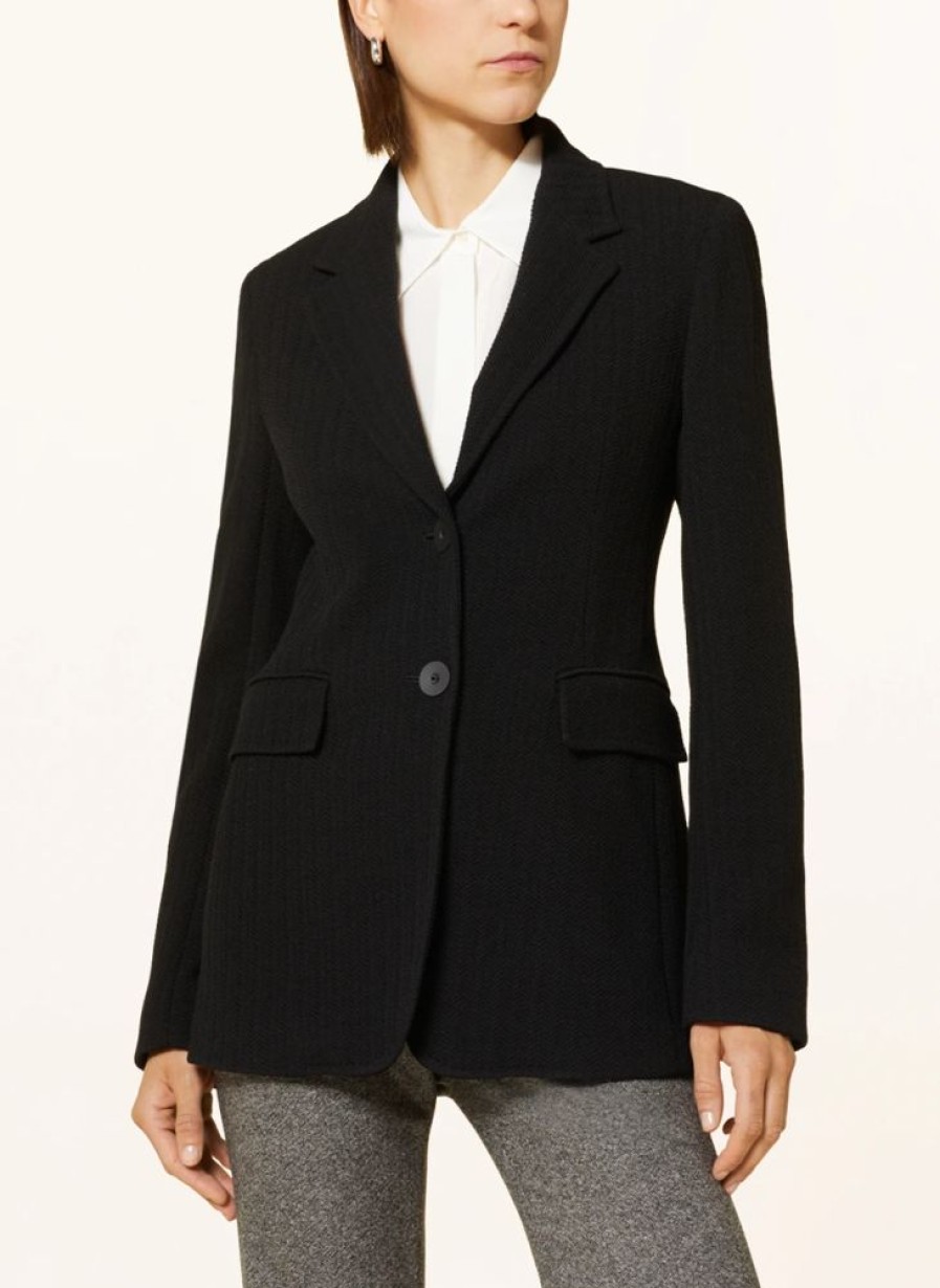 Capispalla Le Chicche | Max Mara Studio Blazer Monopetto In Jersey Nero T. 42