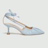 Scarpe Le Chicche | Marella Slingback A Punta N.40 Azzurro Pastello