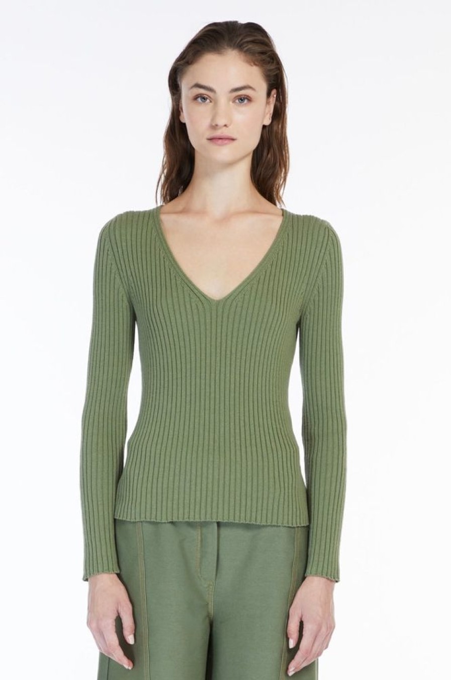 Abbigliamento Le Chicche | Max Mara Leisure Maglia Slim In Filato Di Cotone T. 42