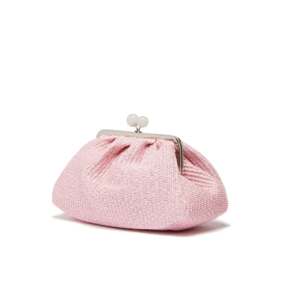 Borse Le Chicche | Max Mara Weekend Pasticcino Bag Medium In Rafia Rosa