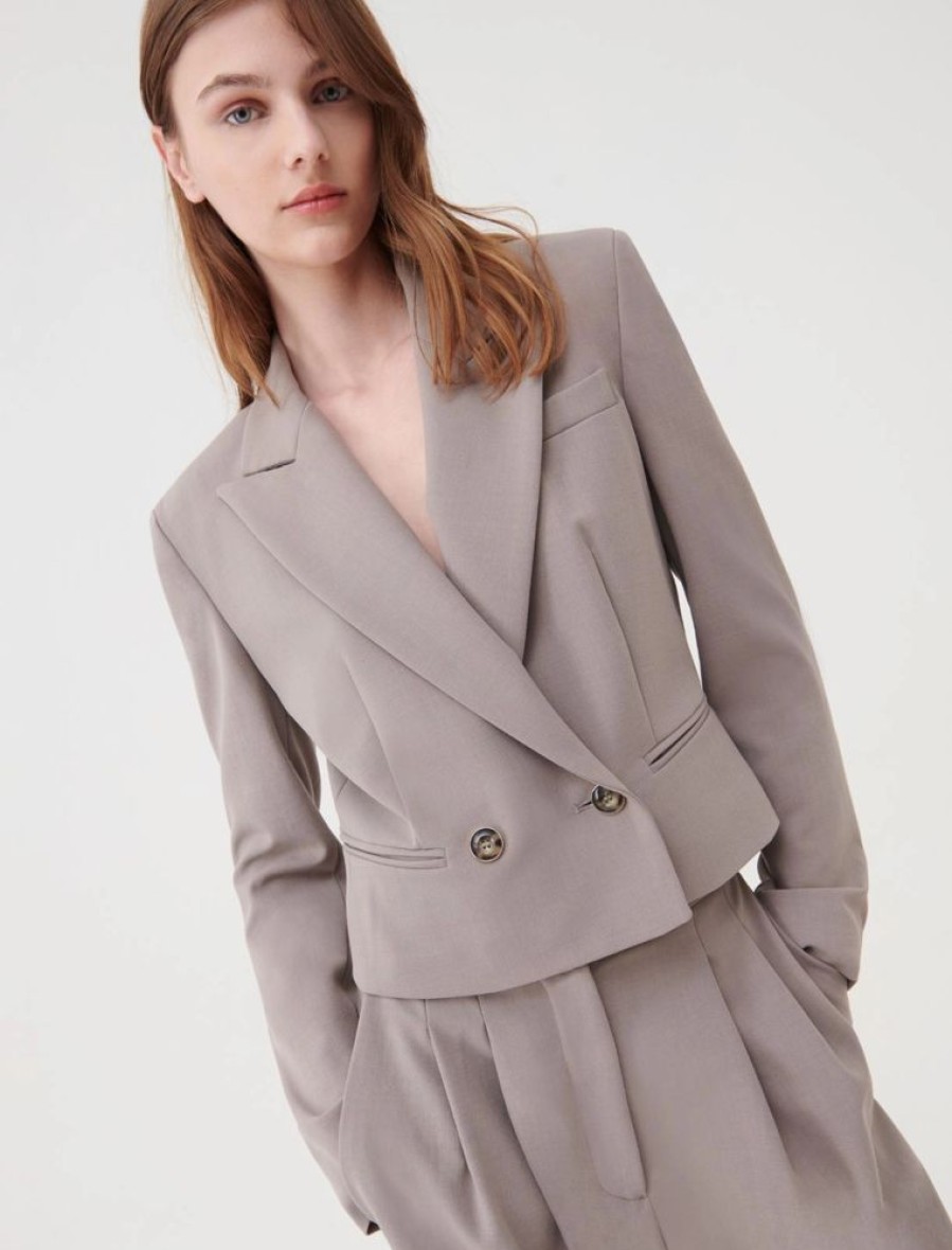 Abbigliamento Le Chicche | Marella Blazer Corto Grigio Chiaro T. 42