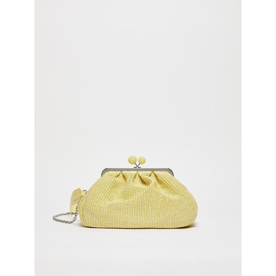 Borse Le Chicche | Max Mara Weekend Pasticcino Bag Medium In Rafia Giallo