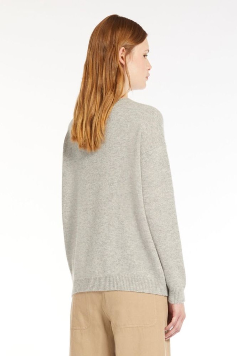 Abbigliamento Le Chicche | Max Mara Studio Maglia In Lana E Cashmere Grigio Perla T. 42