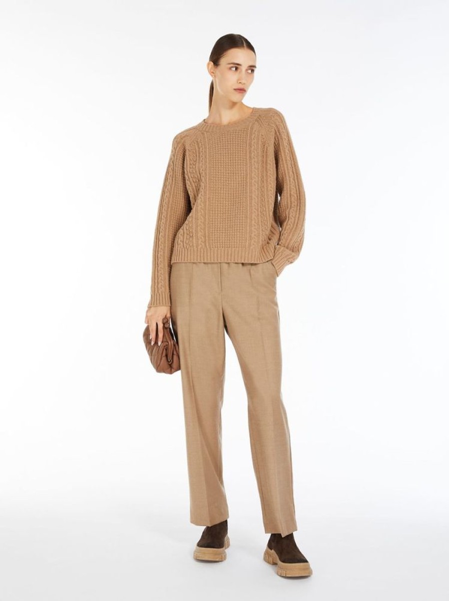 Abbigliamento Le Chicche | Max Mara Weekend Pantaloni In Flanella Di Lana Stretch Tg 42