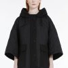 Capispalla Le Chicche | Max Mara Weekend Cappa In Tela Antigoccia Nero T. 42