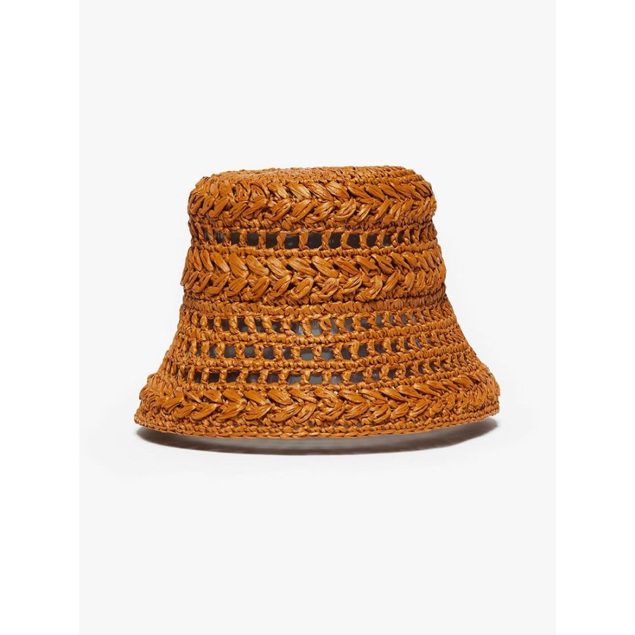 Accessori Le Chicche | Max Mara Weekend Cappello In Rafia Crochet Cammello