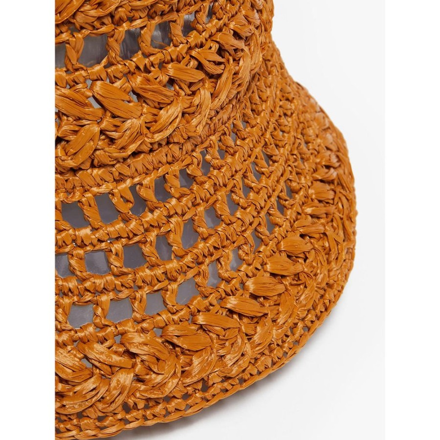 Accessori Le Chicche | Max Mara Weekend Cappello In Rafia Crochet Cammello