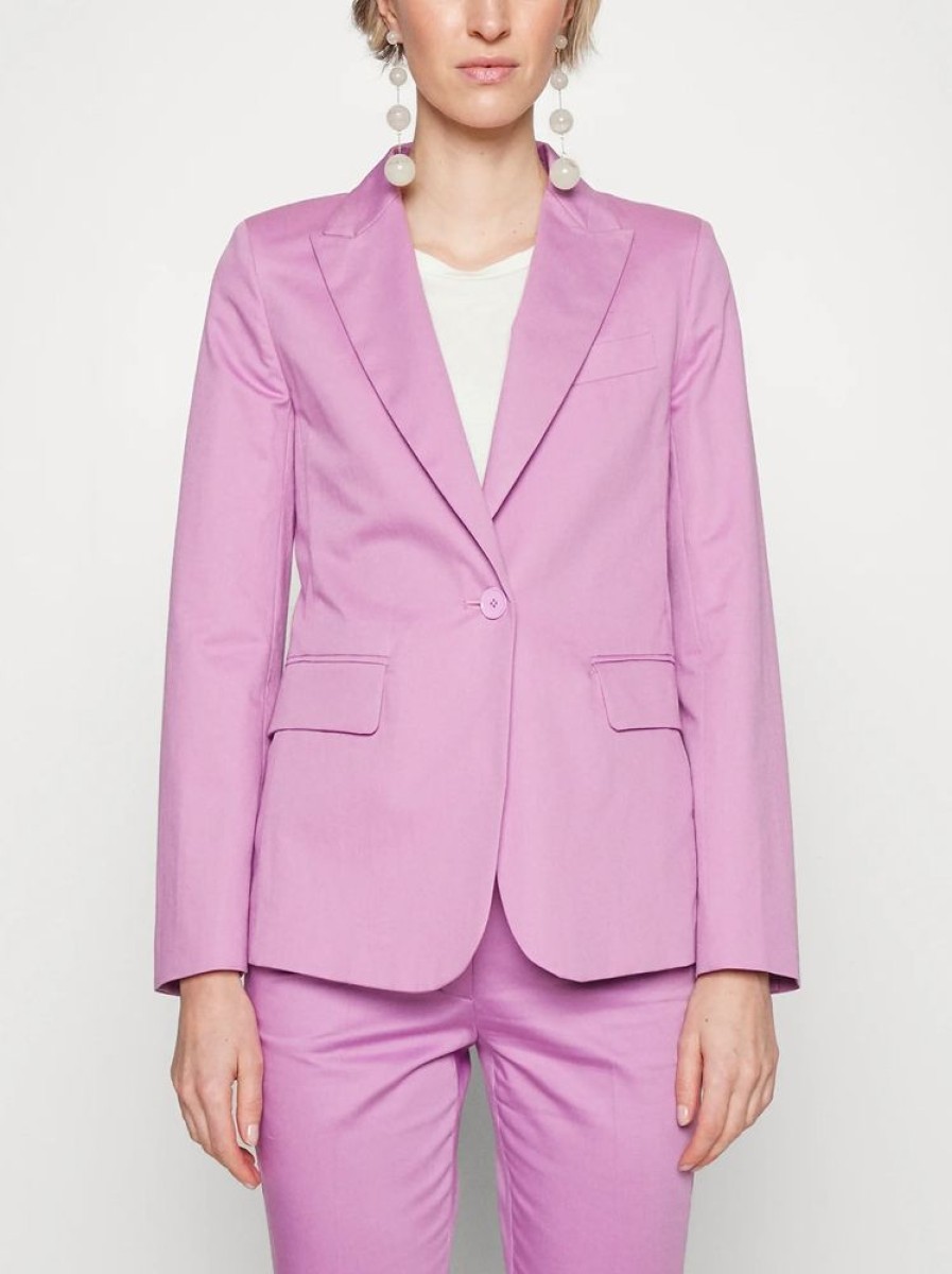 Capispalla Le Chicche | Max Mara Weekend Blazer Monopetto Lilla Misto Lino T. 42