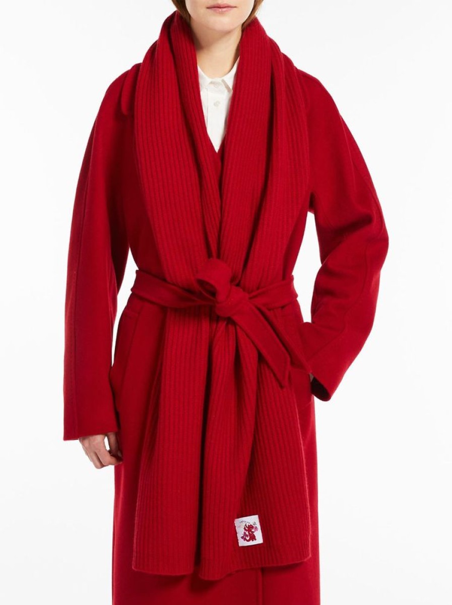 Abbigliamento Le Chicche | Max Mara Weekend Sciarpa In Cashmere Rosso Scuro