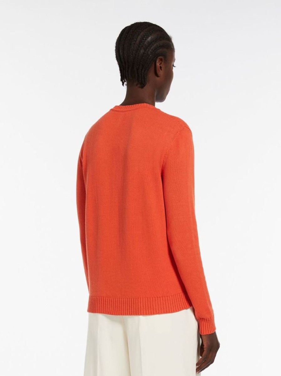 Abbigliamento Le Chicche | Max Mara Weekend Maglia In Cotone Con Intarsio Arancione T. 42