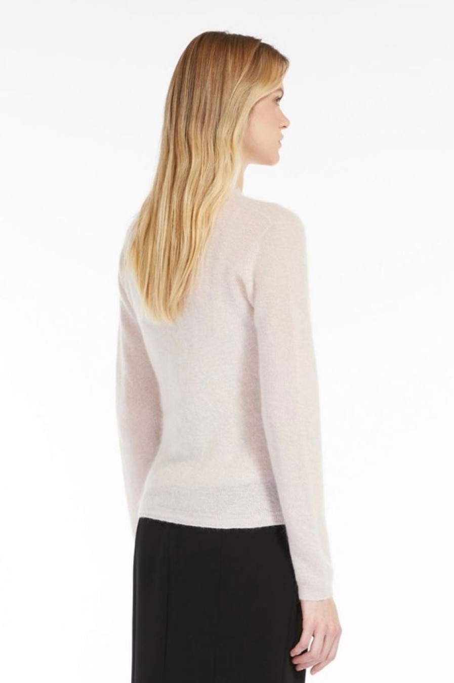 Abbigliamento Le Chicche | Max Mara Studio Cardigan In Filato Mohair E Lana Cipria T. 42