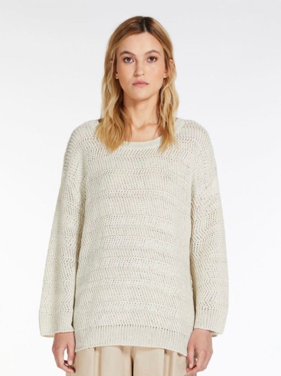 Abbigliamento Le Chicche | Max Mara Weekend Maglia In Lino Crochet