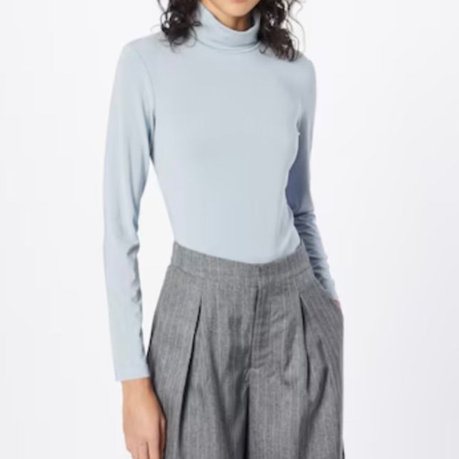 Abbigliamento Le Chicche | Max Mara Leisure Maglia Dolcevita Tessuto Stretch Azzurro Pastello T. 42