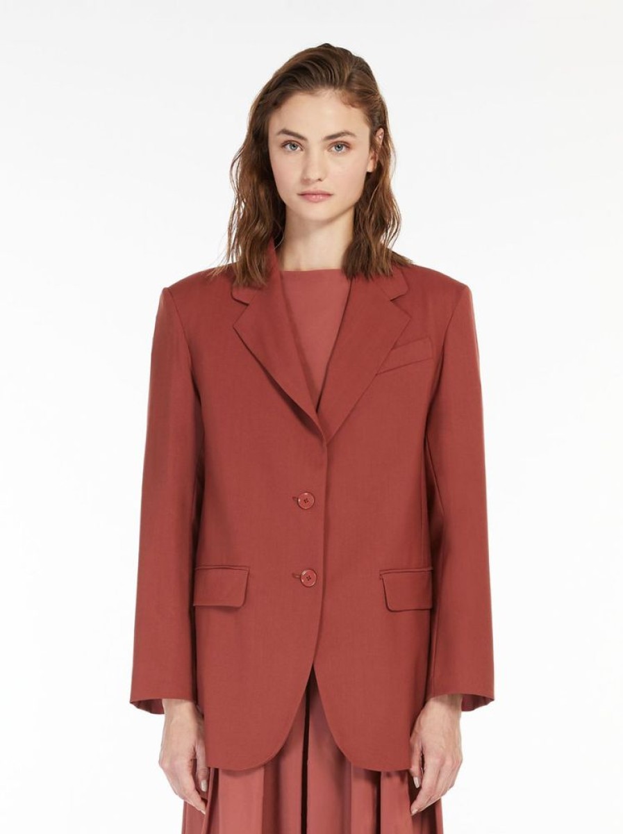 Capispalla Le Chicche | Max Mara Weekend Blazer In Tela Di Lana Ruggine T. 42