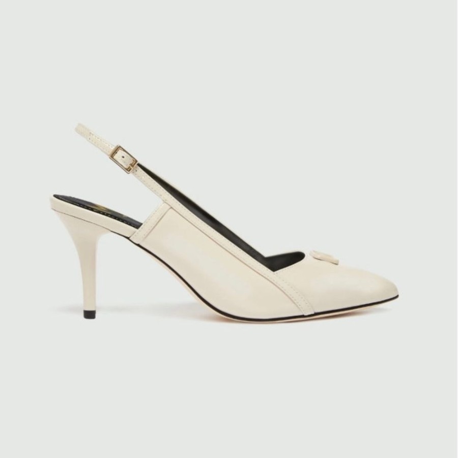 Scarpe Le Chicche | Marella Sandali Slingback In Vernice N.40 Panna