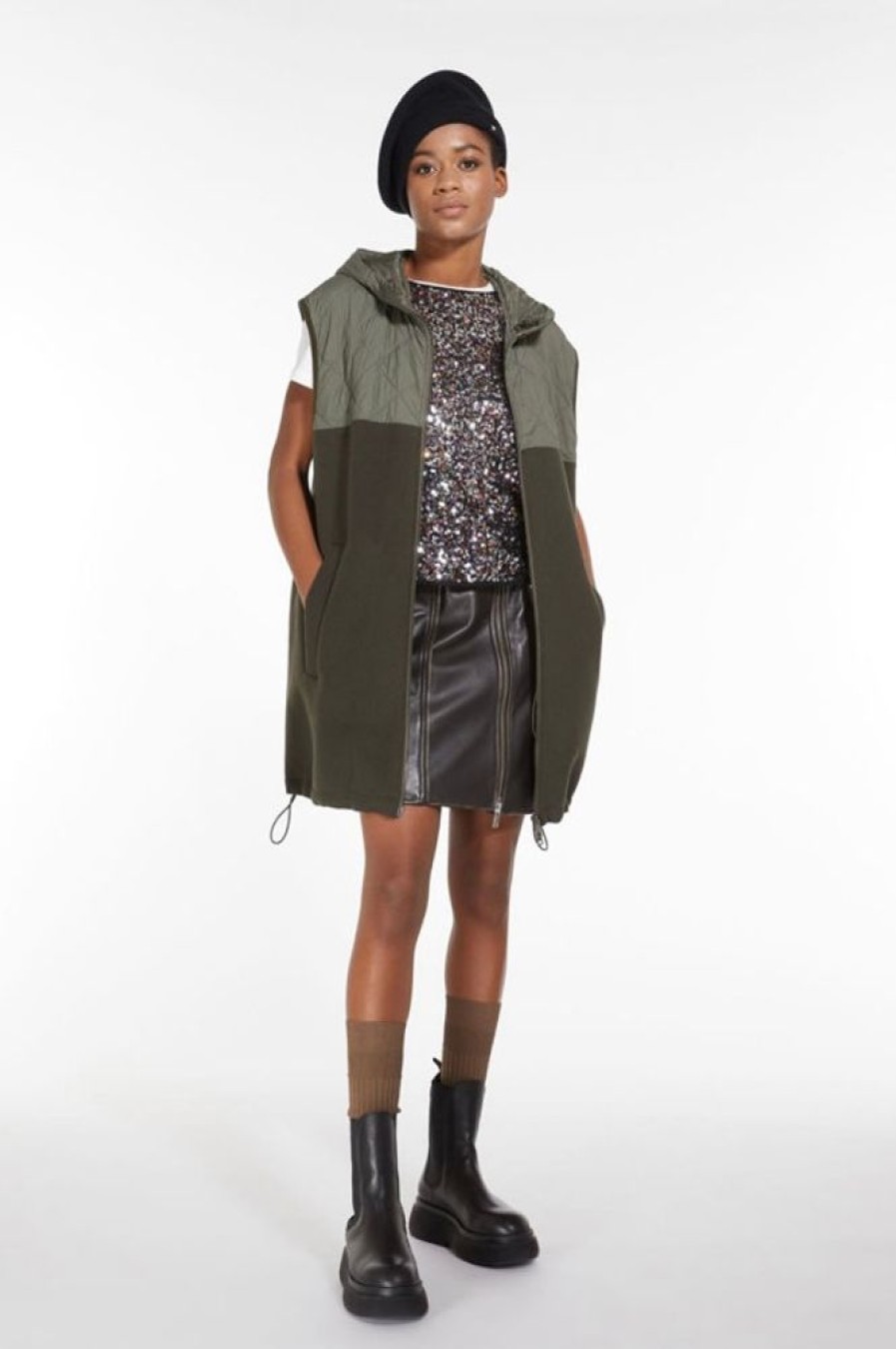 Abbigliamento Le Chicche | Max Mara Weekend Gilet In Tessuto Tecnico E Lana T. 42