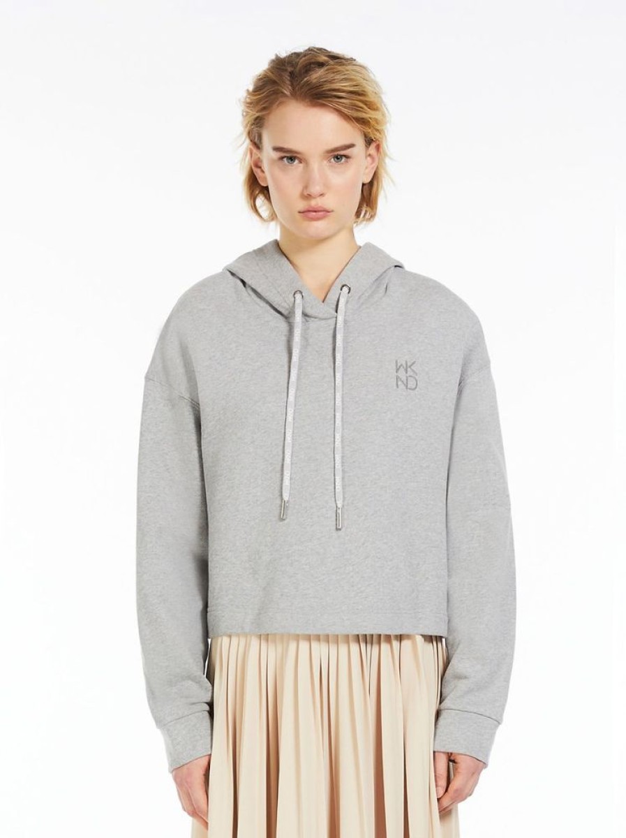 Abbigliamento Le Chicche | Max Mara Weekend Felpa Boxy In Cotone Organico Grigio Chiaro T. 42