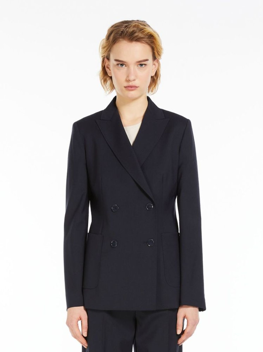 Capispalla Le Chicche | Max Mara Weekend Blazer Sartoriale In Tela Di Lana Nero T. 42