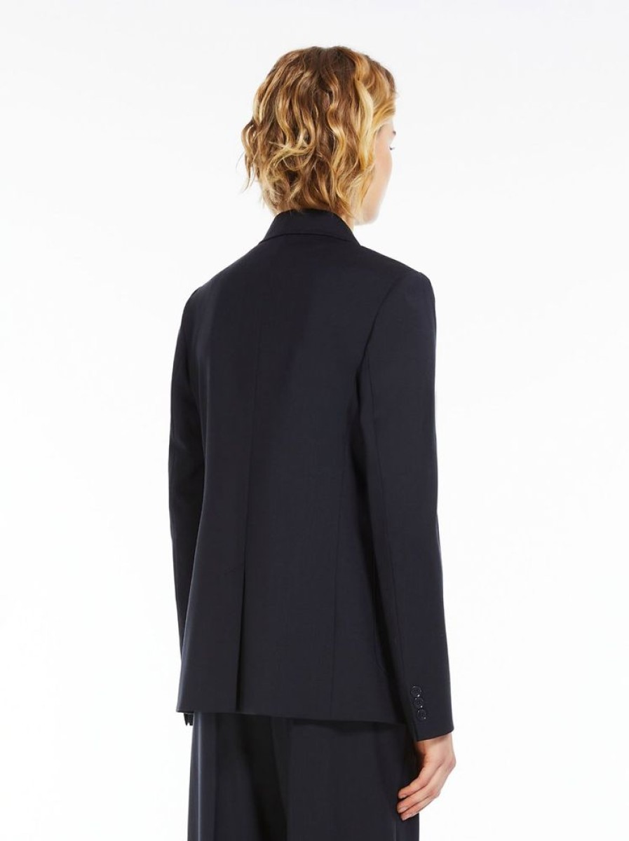 Capispalla Le Chicche | Max Mara Weekend Blazer Sartoriale In Tela Di Lana Nero T. 42