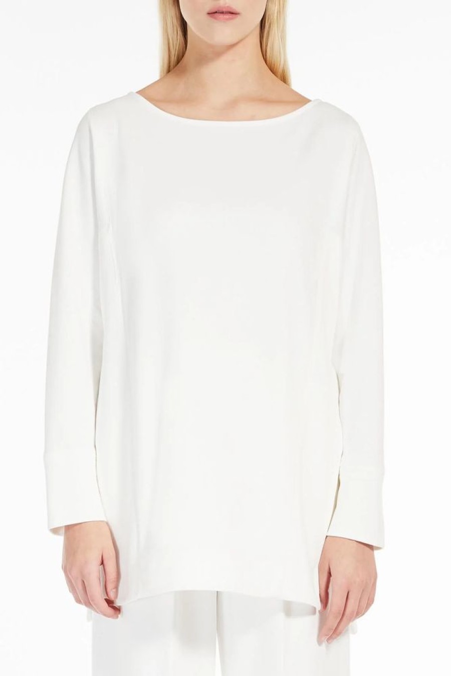 Abbigliamento Le Chicche | Max Mara Leisure Blusa In Jersey Di Cotone Bianco T. 42