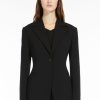 Abbigliamento Le Chicche | Max Mara Studio Blazer Monopetto In Cady Nero T. 42