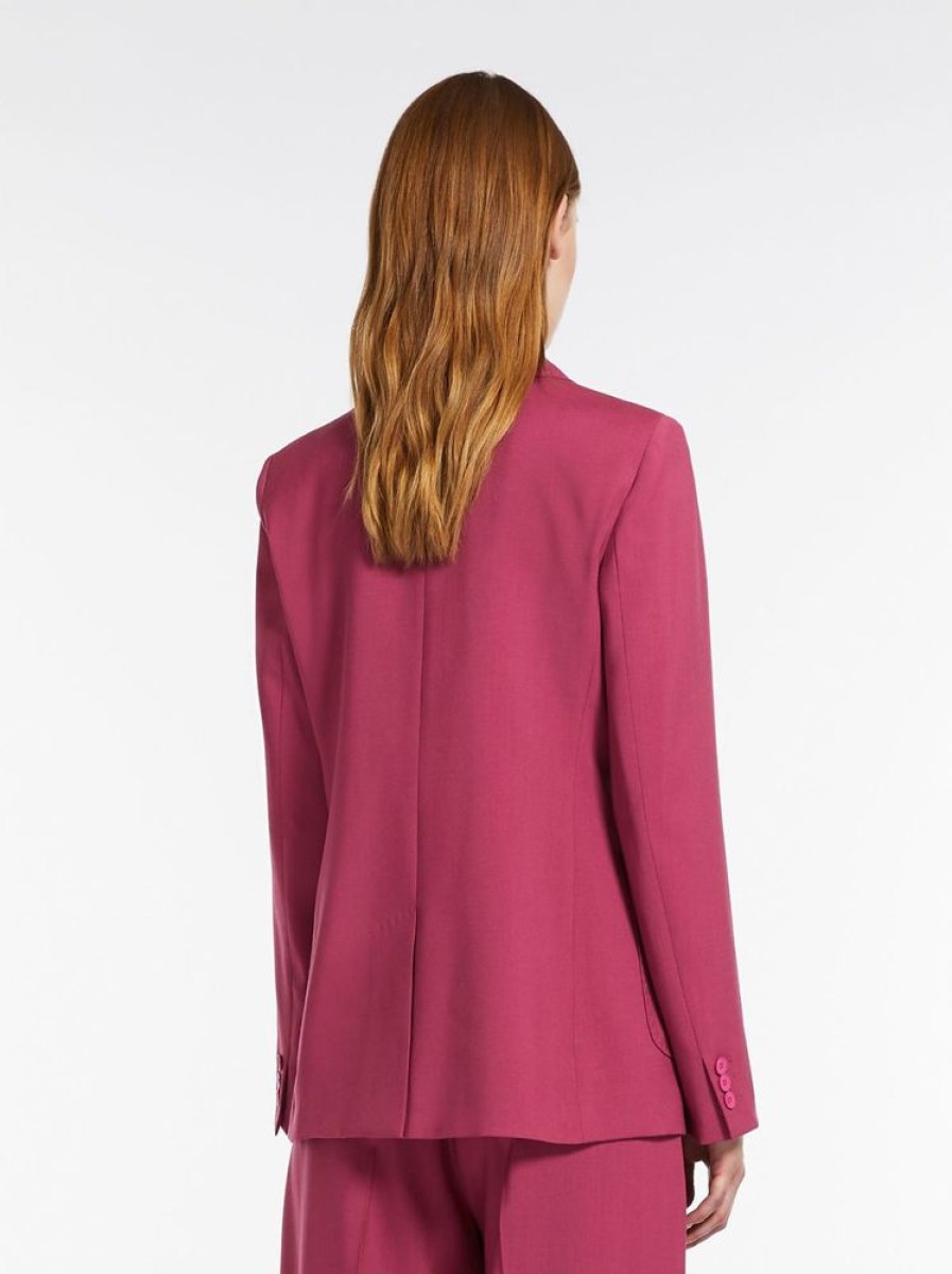 Capispalla Le Chicche | Max Mara Weekend Blazer Sartoriale In Tela Di Lana Fucsia T. 42