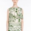 Abbigliamento Le Chicche | Max Mara Weekend Top In Seta Stampata Verde T. 42