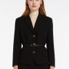 Capispalla Le Chicche | Max Mara Studio Blazer In Cady Con Cintura Nero T. 42