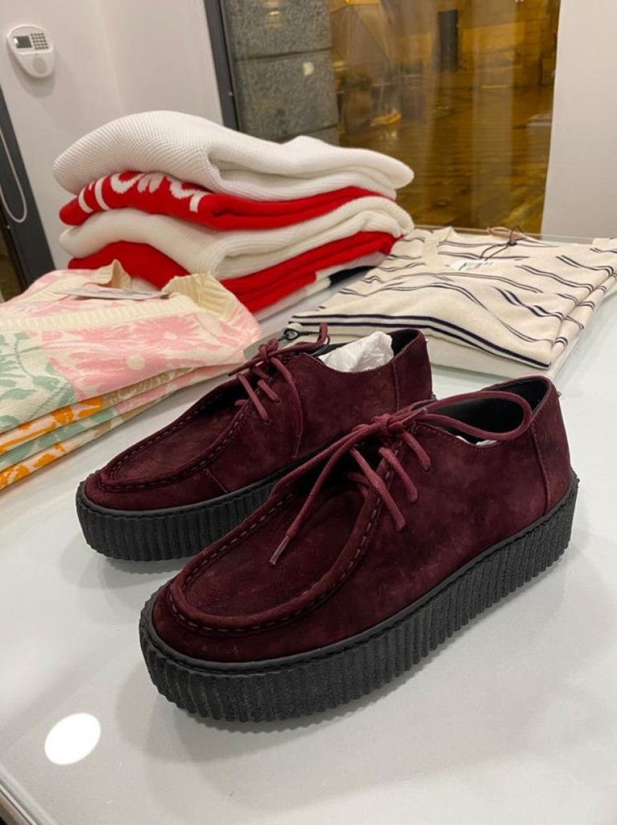 Abbigliamento Le Chicche | Max Mara Weekend Polacchino In Crosta Bordeaux N. 37