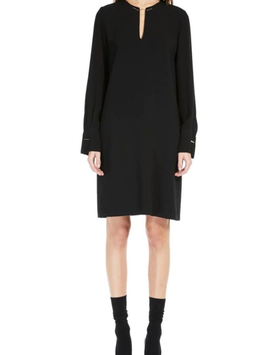 Abbigliamento Le Chicche | Max Mara Studio Abito Corto In Cady Nero T. 42