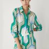 Abbigliamento Le Chicche | Marella Camicia A Fantasia Verde Acqua T.42