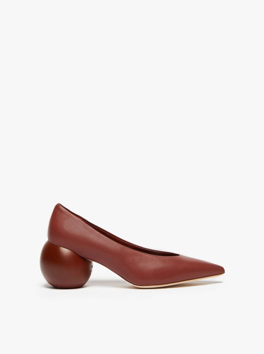 Scarpe Le Chicche | Max Mara Weekend Pump Con Maxi Boule Ruggine N. 37