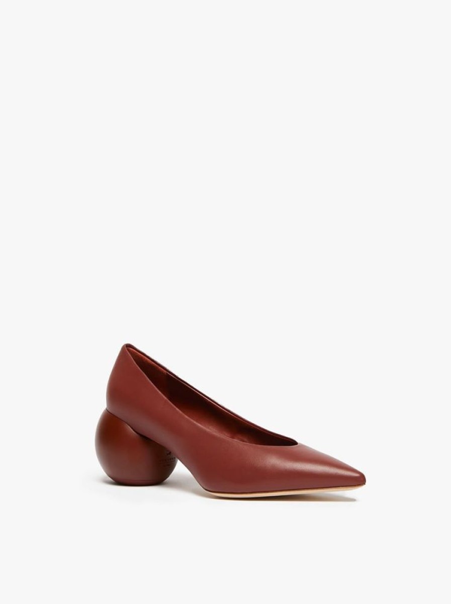 Scarpe Le Chicche | Max Mara Weekend Pump Con Maxi Boule Ruggine N. 37