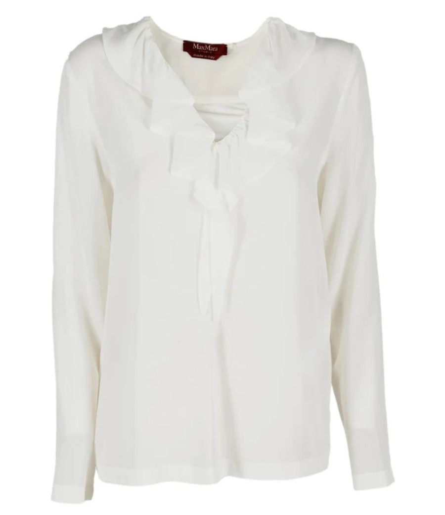 Abbigliamento Le Chicche | Max Mara Studio Blusa In Seta Bianco T. 42