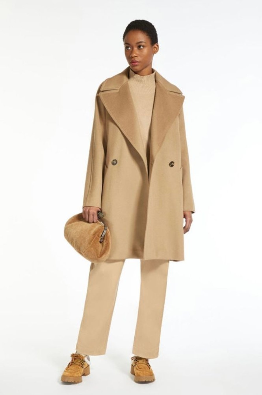 Abbigliamento Le Chicche | Max Mara Weekend Cappotto Cammello In Drap Di Lana T. 42