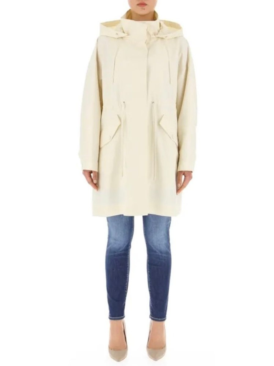 Capispalla Le Chicche | Max Mara Weekend Parka Antigoccia Con Cappuccio Beige T. 42