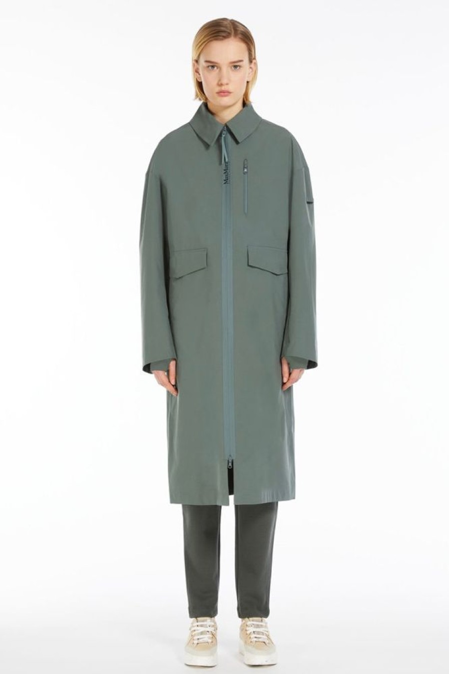 Capispalla Le Chicche | Max Mara Leisure Trench In Tela Tecnica Gommata T. 42