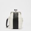 Borse Le Chicche | Max Mara Weekend Pasticcino Bag Extra Small In Nappa Bianco E Nero