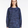 Abbigliamento Le Chicche | Max Mara Weekend Blusa In Denim A Fiori Blu T. 42