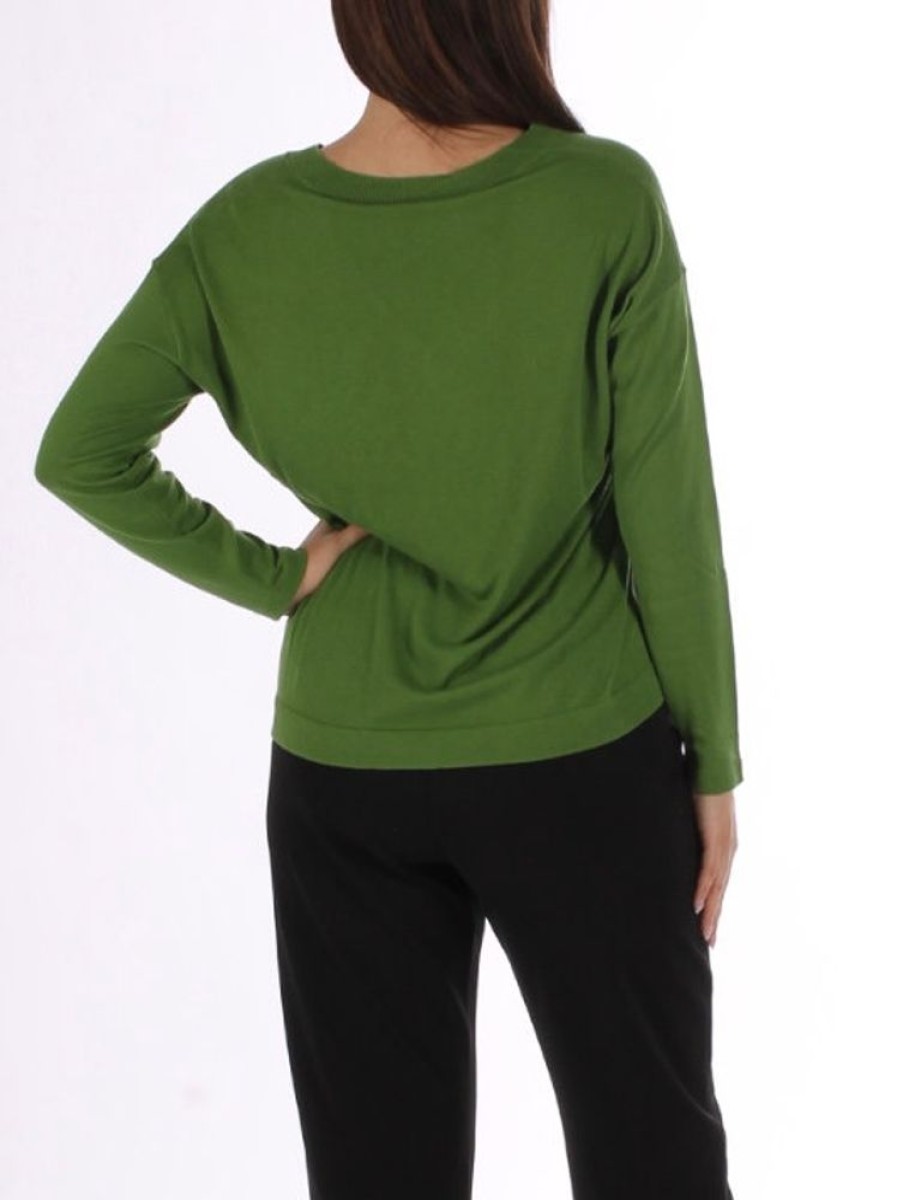 Abbigliamento Le Chicche | Max Mara Weekend Maglia Misto Seta Verde Bottiglia T. 42